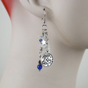 Handmade Zodiac Charm Virgo Dangle Earrings